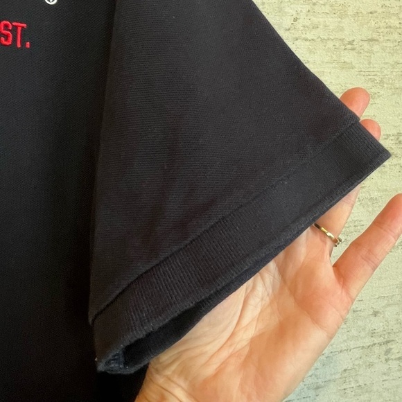 Men's Nashville Hard Rock Cafe Thick Polo Shirt Sz L Black Embroidered - Picture 9 of 16